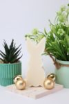 Handgemachte Osterhase Silhouette Kerze – Minimalistische Creme Deko | Modern & Frühlingshaft