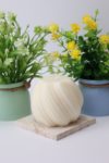 Handgemachte Spiral‑Design Kerze – Cremige Duftfreie Deko-Kerze | Modern & Elegant